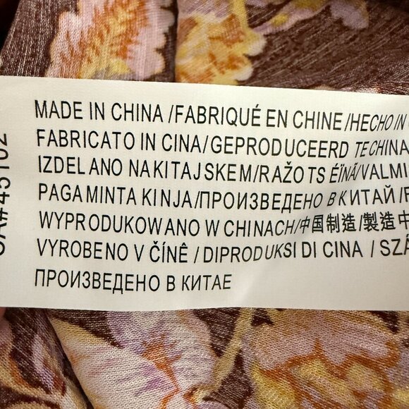 MINKPINK Giselle Belted Floral Mini Dress Women's Large Brown Puff Sleeve NWT - Picture 16 of 16